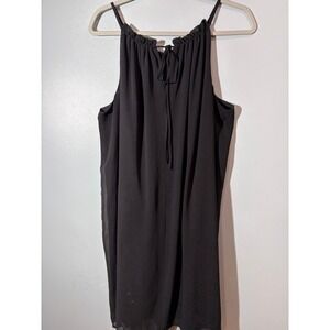 Emma & Michele Women Black Halter Neck‎ Ruffle Dress Plus Size 14W Flowy Shift